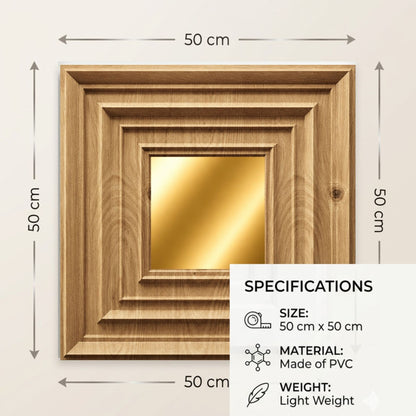Beech Wood Gold Accent Design Acrylic 3D Wall Panel-4