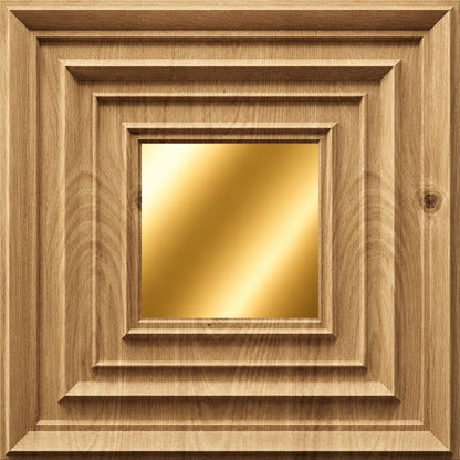 Beech Wood Gold Accent Design Acrylic 3D Wall Panel