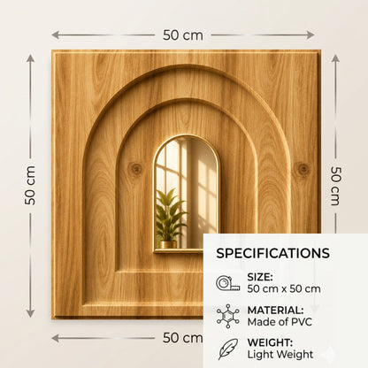 Beech Wood Gold Archi Design Acrylic 3D Wall Panel-2