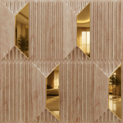 Beech Wood Gold Artisan Design Acrylic 3D Wall Panel