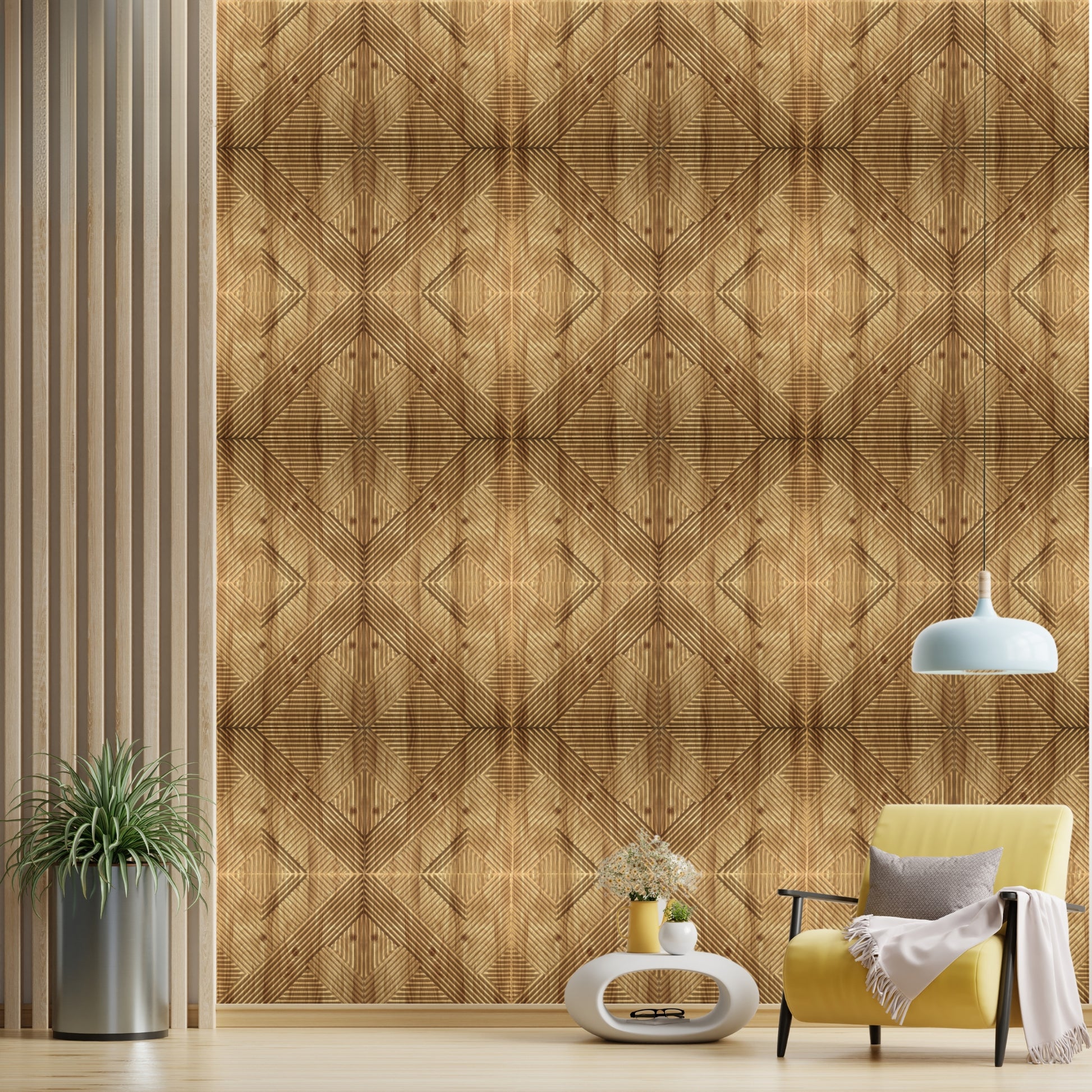 Beech Wood Self Adhesive Panels Line Abstract Design