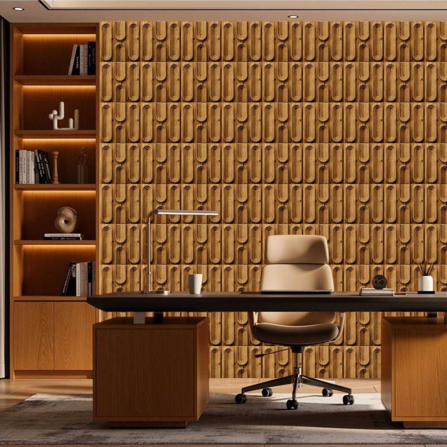 Beech Wood Loops Design 3D Wall Panel-2