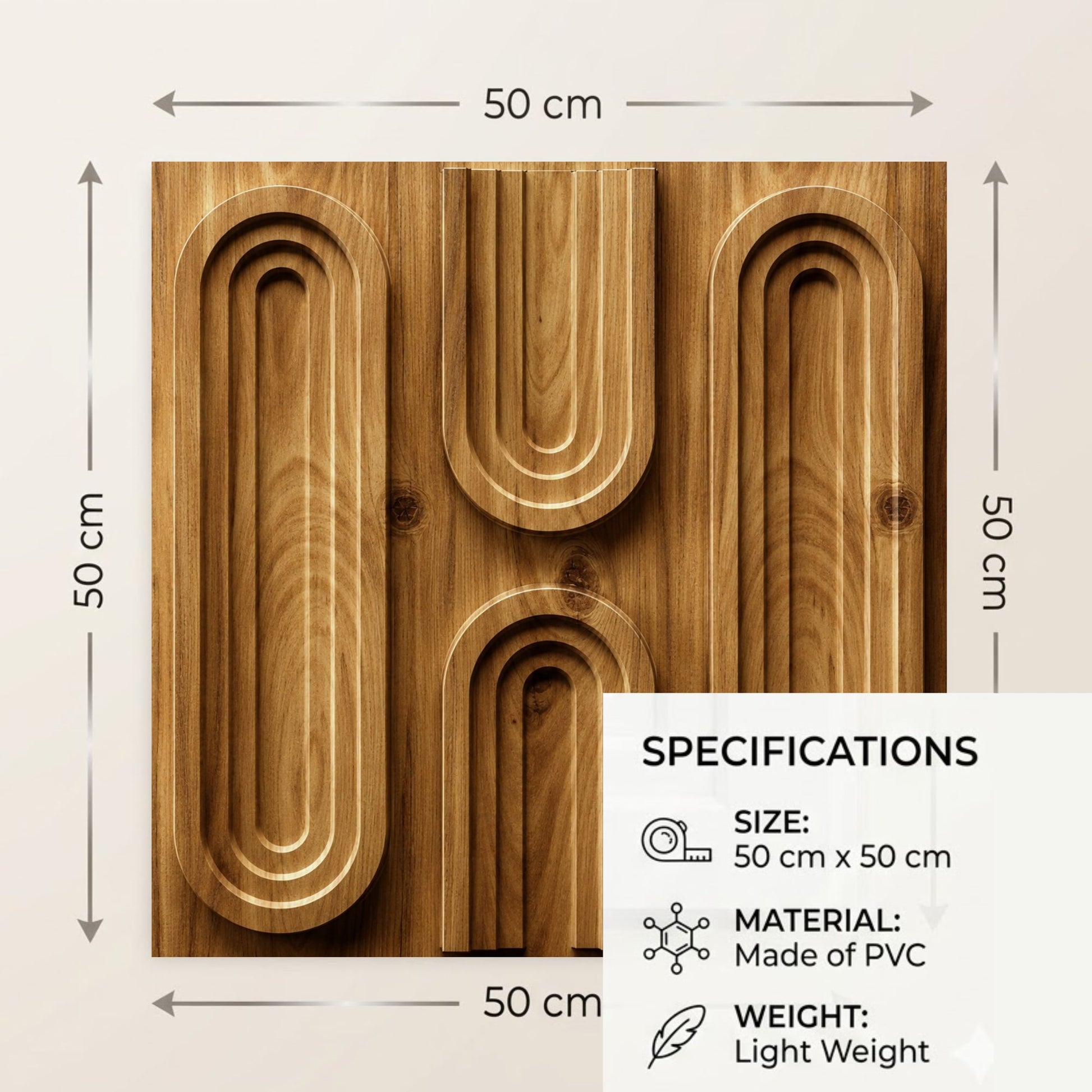 Beech Wood Loops Design 3D Wall Panel-4