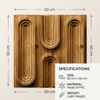 Beech Wood Loops Design 3D Wall Panel-4