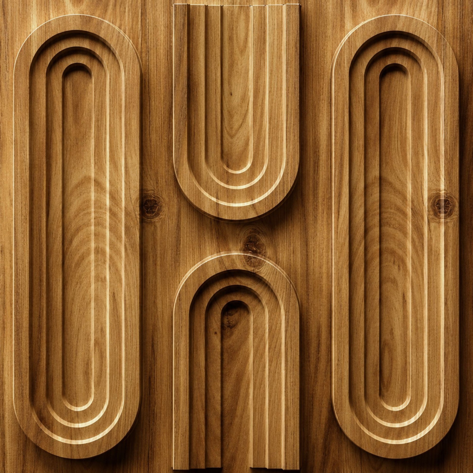 Beech Wood Loops Design 3D Wall Panel