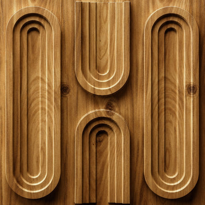 Beech Wood Loops Design 3D Wall Panel