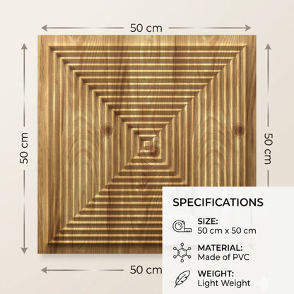 Beech Wood Pyramid Design 3D Wall Panel-3