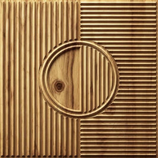 3D Self Adhesive Wall Panel Fluted Circle Design 50x50 cm