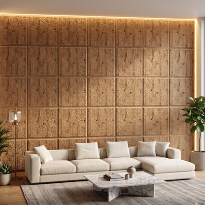Beech Wood Self Adhesive PVC wall Panels Textured Design
