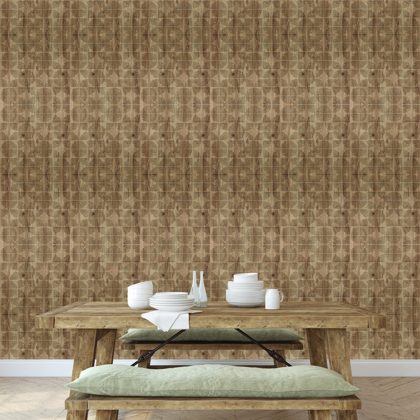 Beech Wood Self Adhesive Panels Quarter Circle Design
