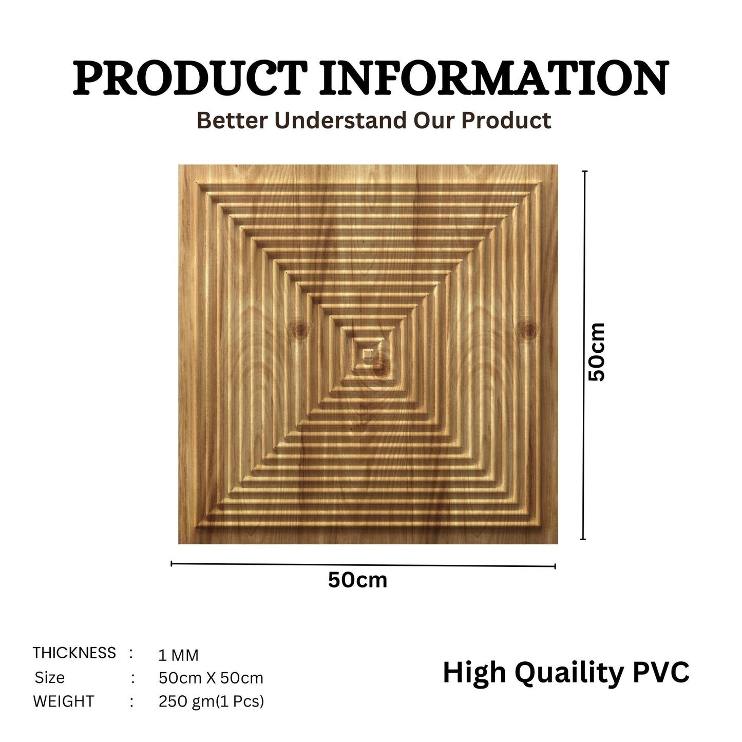 Beech Wood Self Adhesive Panels Square Design TP112