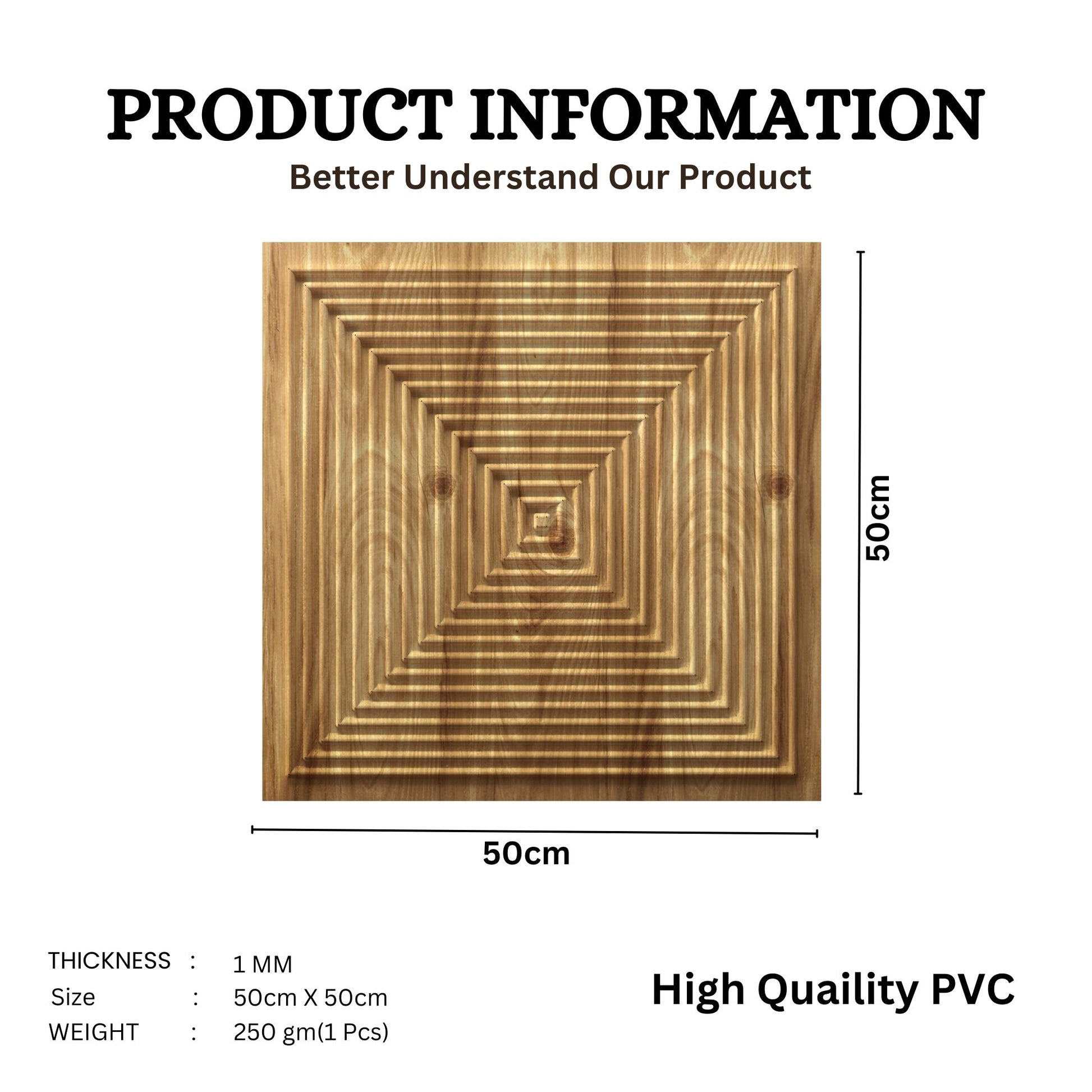 Beech Wood Self Adhesive Panels Square Design TP112