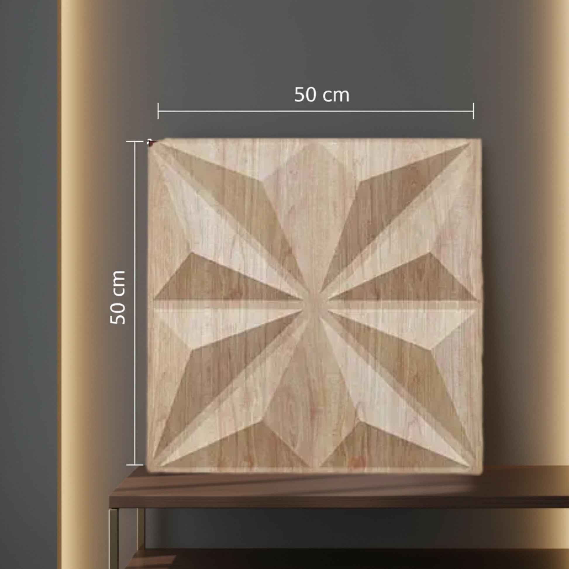 Beech Wood Crystal  Design 3D Wall Panel Front View-4