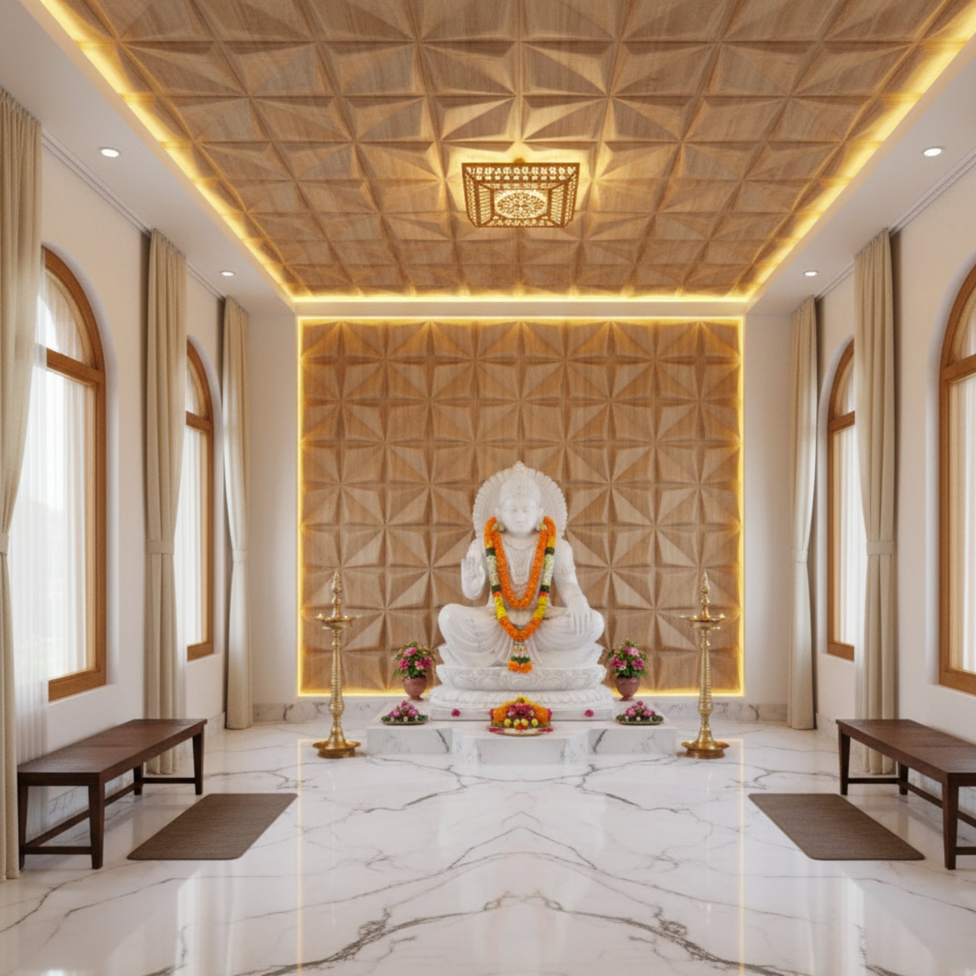Beech Wood 3D Wall Panels Bloom Design
