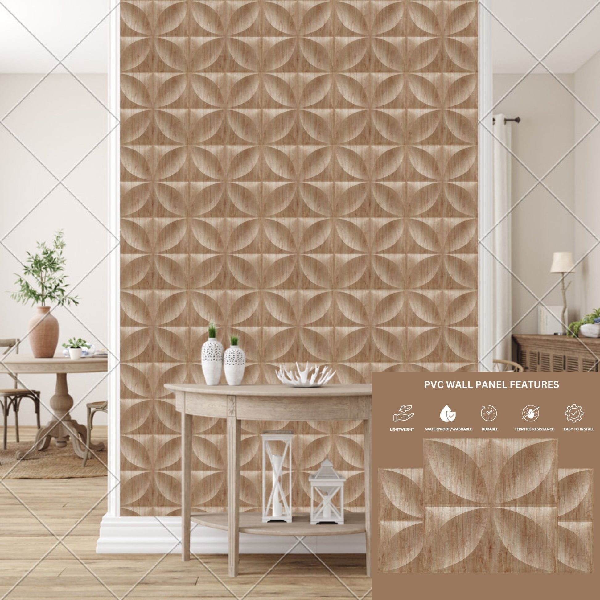 Beech Wood 3D Wall Panels Butterfly Design