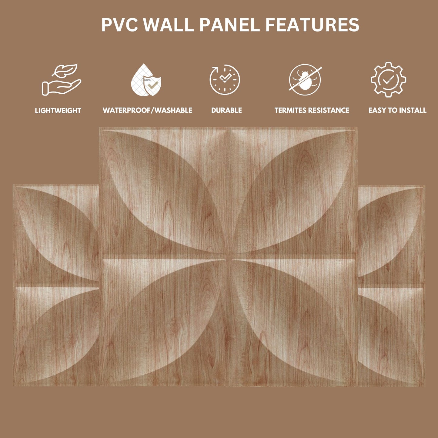 Beech Wood 3D Wall Panels Butterfly Design