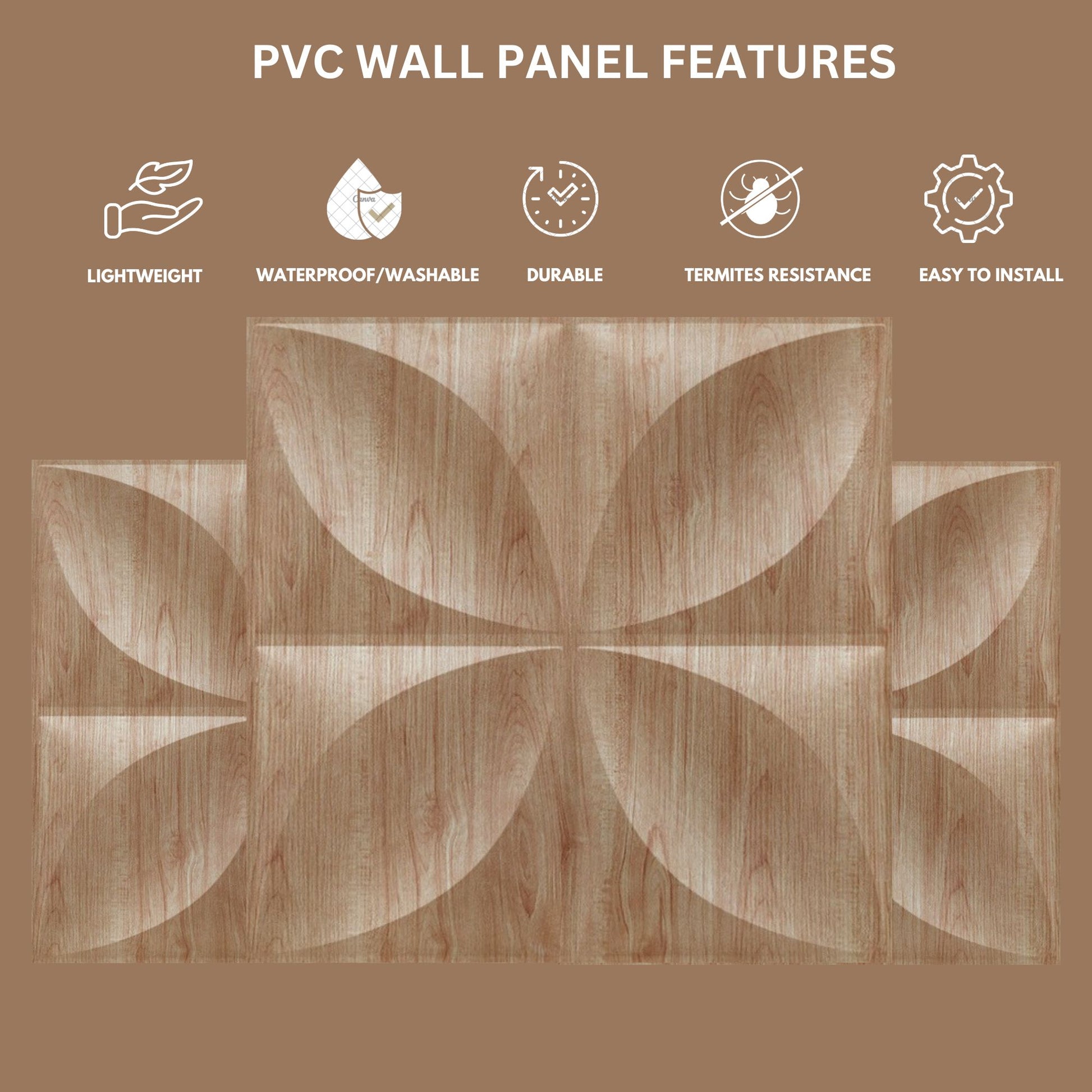 Beech Wood 3D Wall Panels Butterfly Design