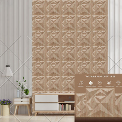 Beech wood Diamond Design 3D Wall Panel-3