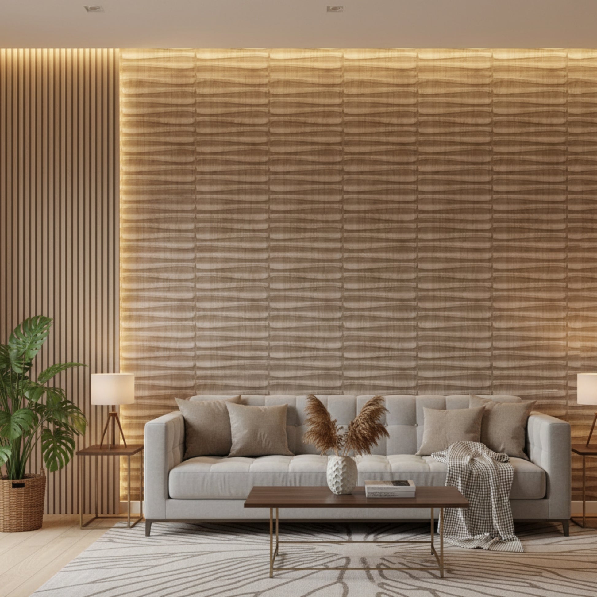 Beech Wood 3D Wall Panels Dune Design
