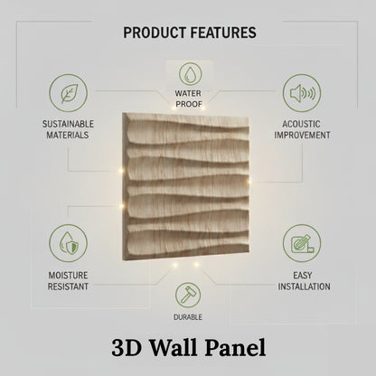 Beech Wood 3D Wall Panels Dune Design