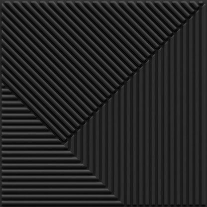 Black 3D Wall Panels Stripe Design