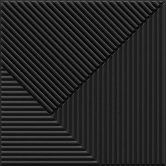 Black 3D Wall Panels Stripe Design