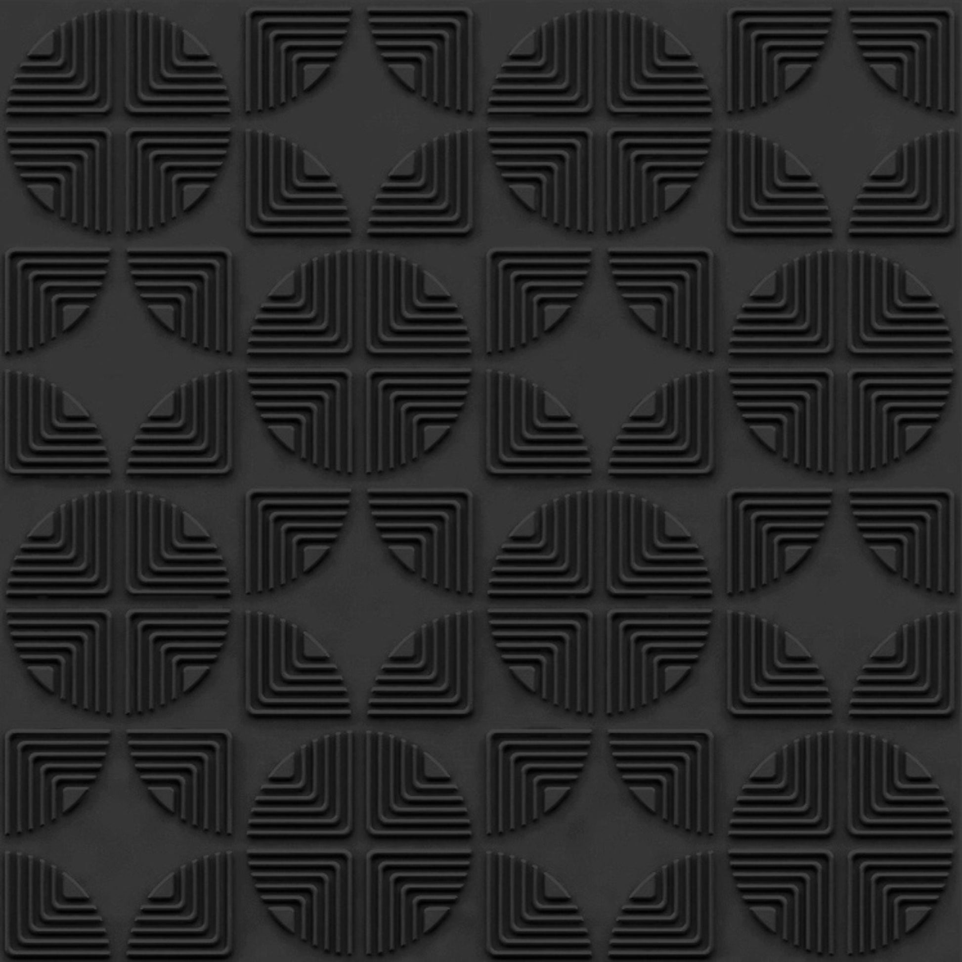 Black Self Adhesive Panels Quarter Circle Design
