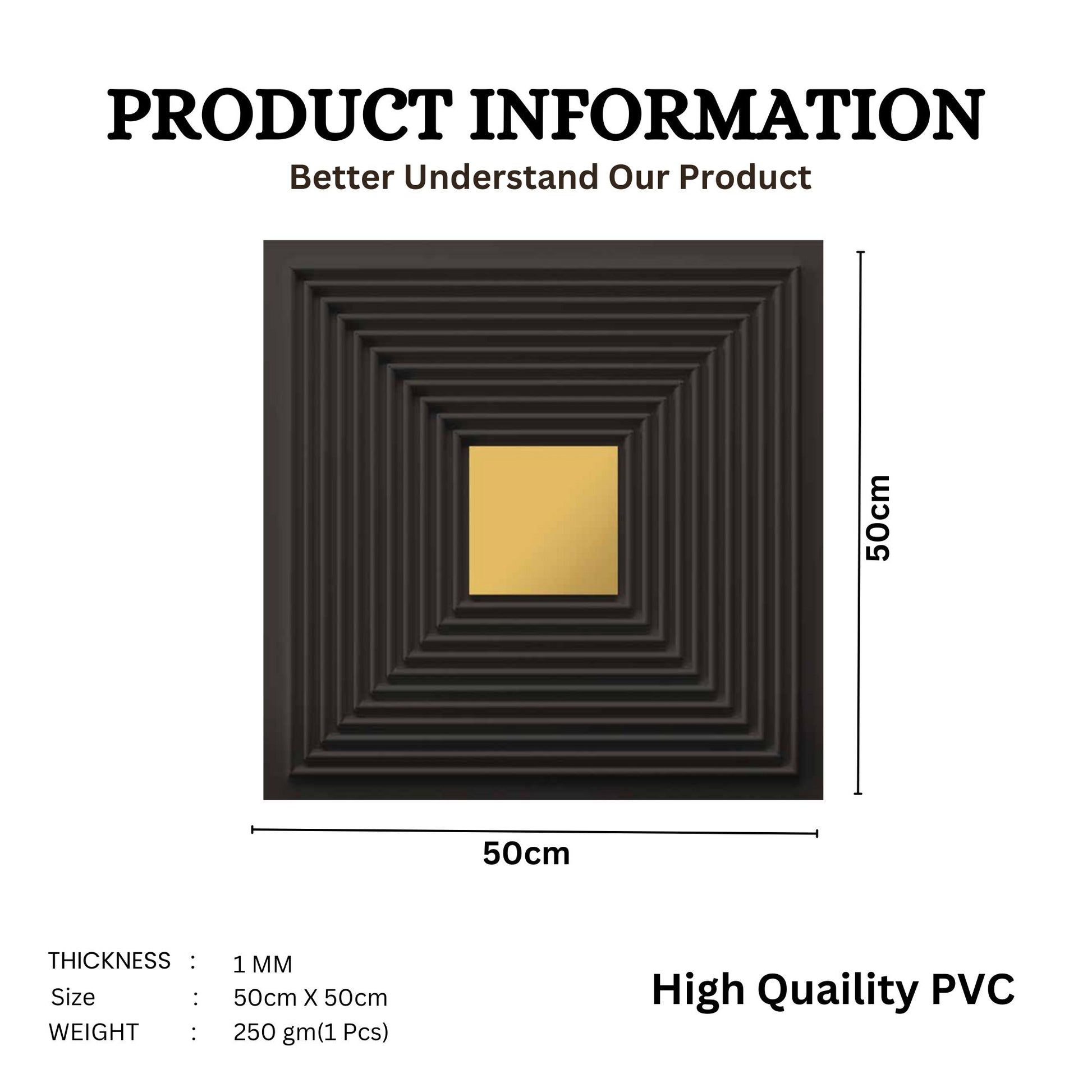 Black - Gold Self Adhesive Panels Line Design