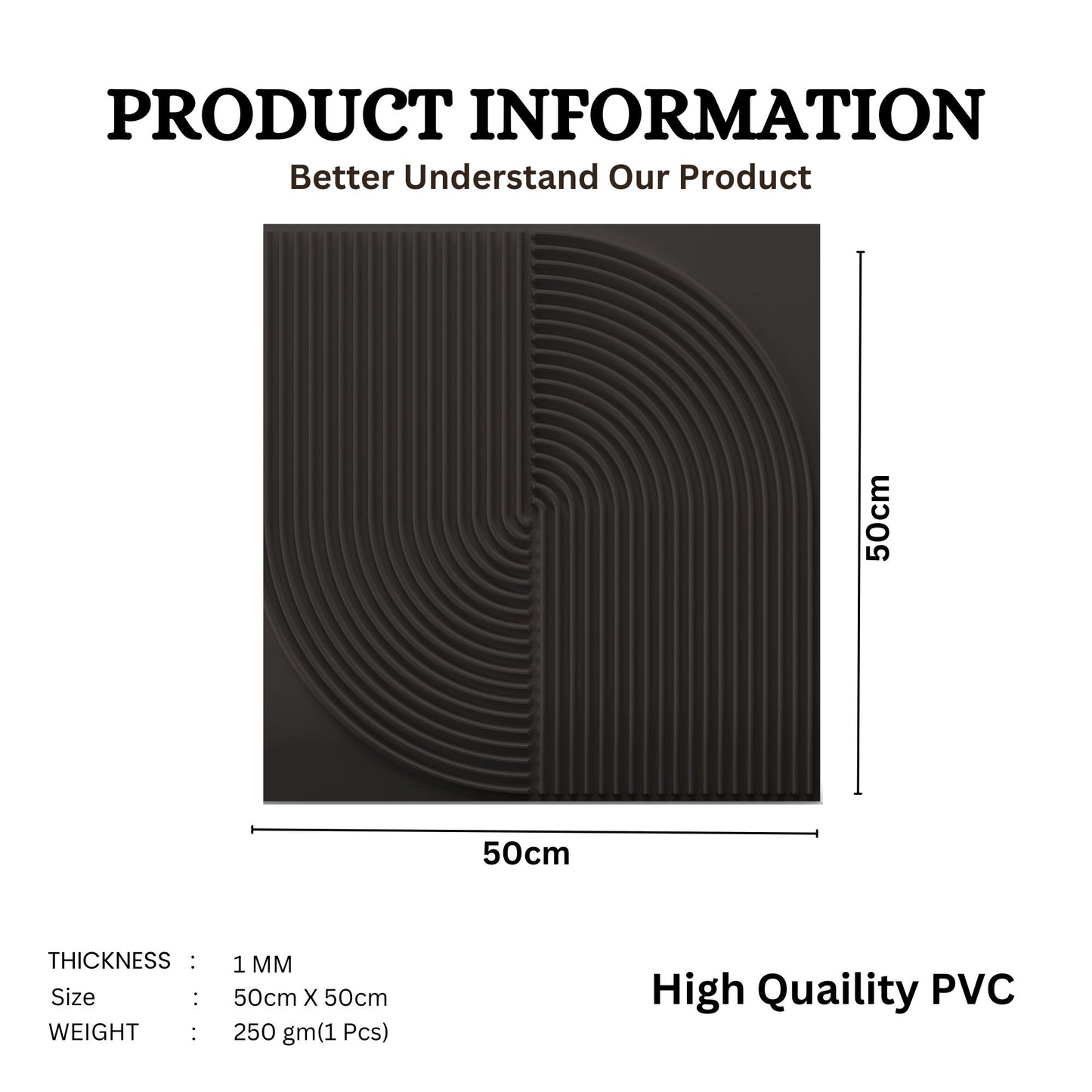 Black Self Adhesive Panels Circle Design