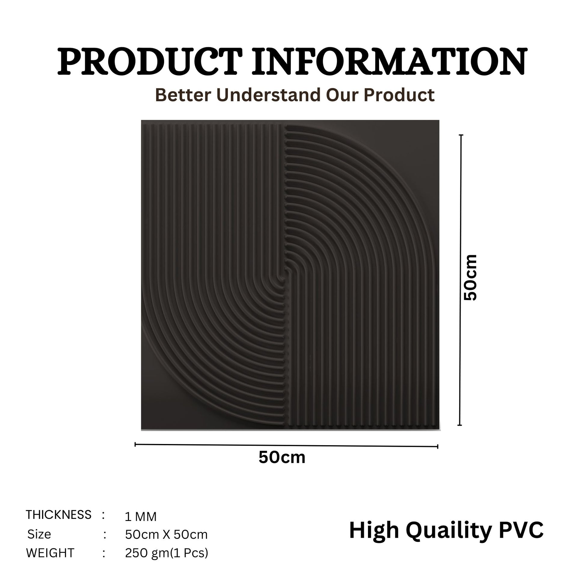 Black Self Adhesive Panels Circle Design