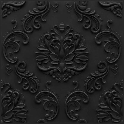 Classic Black Self Adhesive Panels Damask Design

