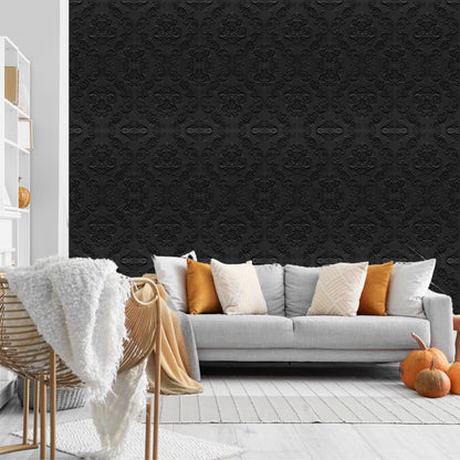 Classic Black Self Adhesive Panels Damask Design
