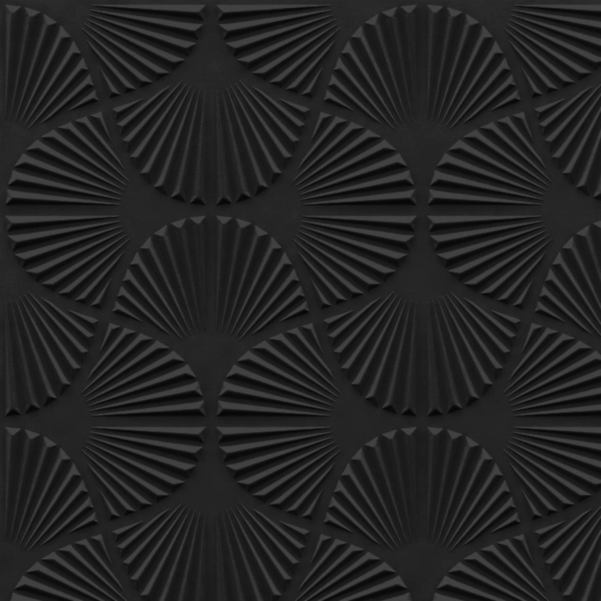 Matt Black Self Adhesive Panels Hand Fan Design