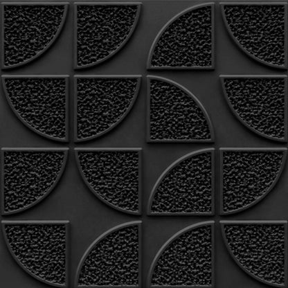 Matt Black Self Adhesive Panels Quarter Circle Design