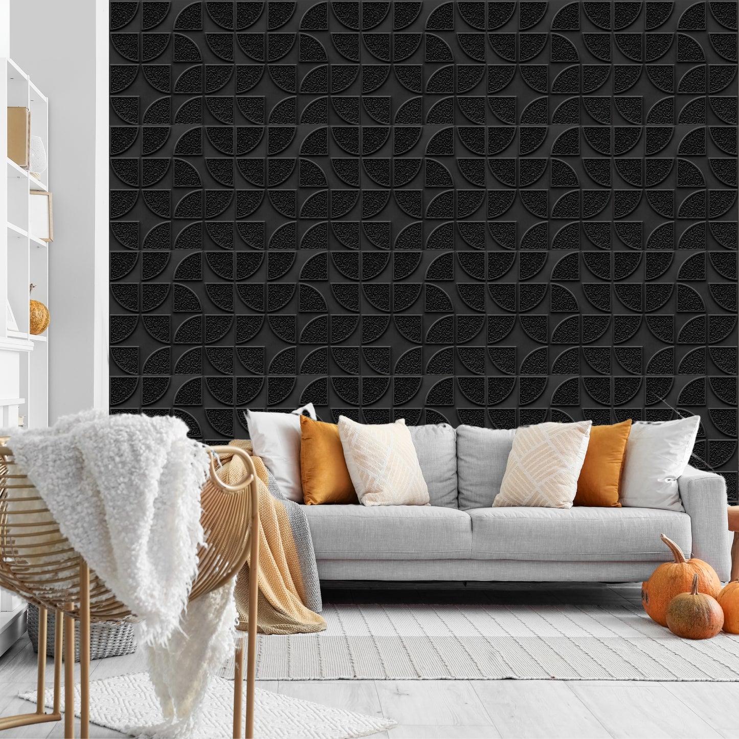 3D Self Adhesive Wall Panel Quarter Circle Design- 50x50cm