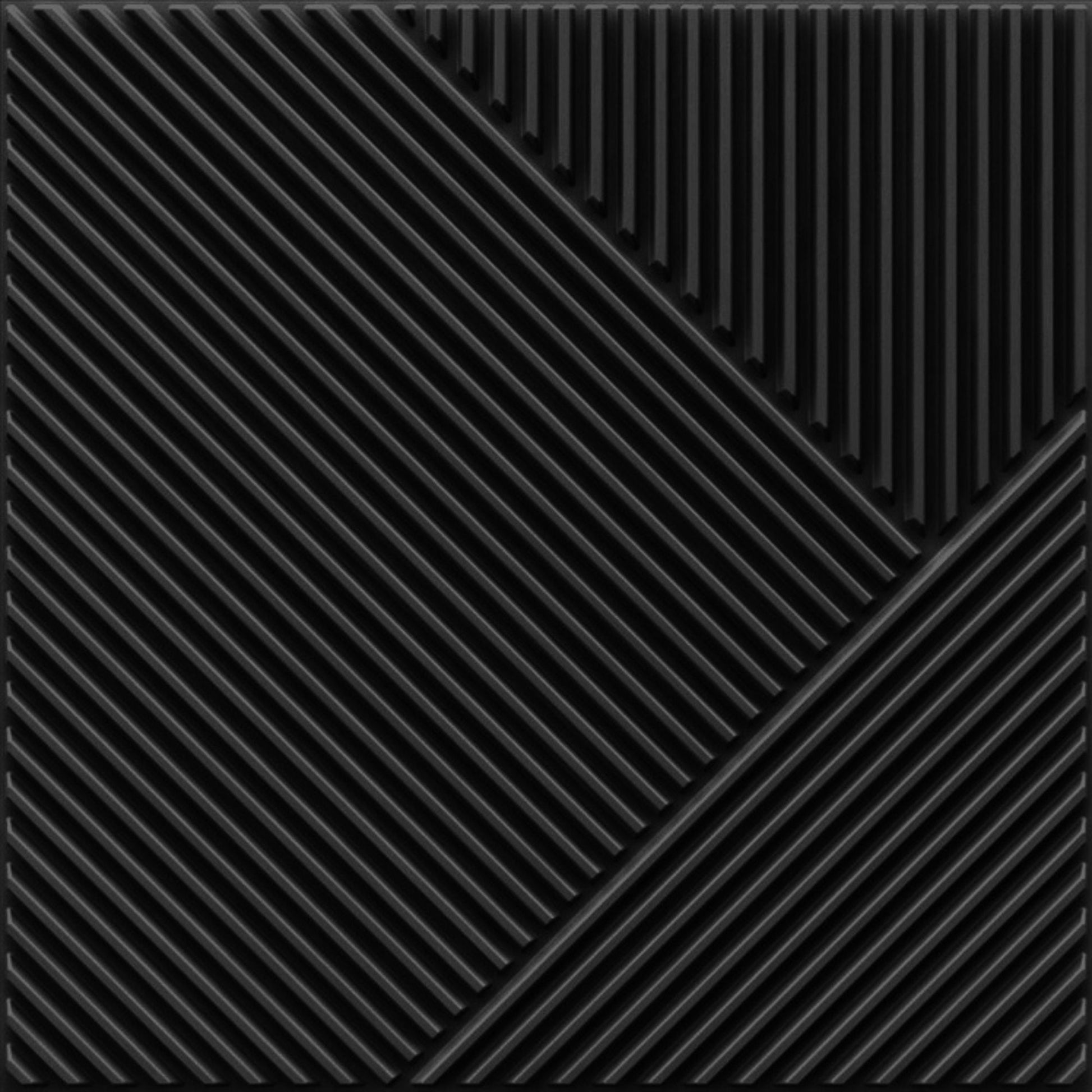 Classic Black Self Adhesive Panels Stripe Design