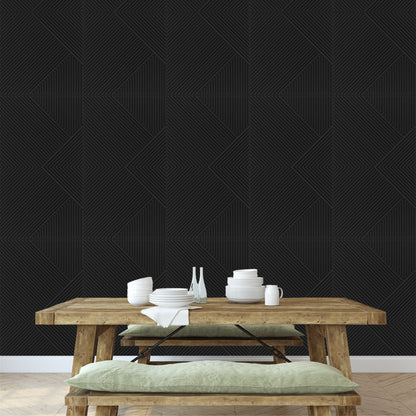 Classic Black Self Adhesive Panels Stripe Design