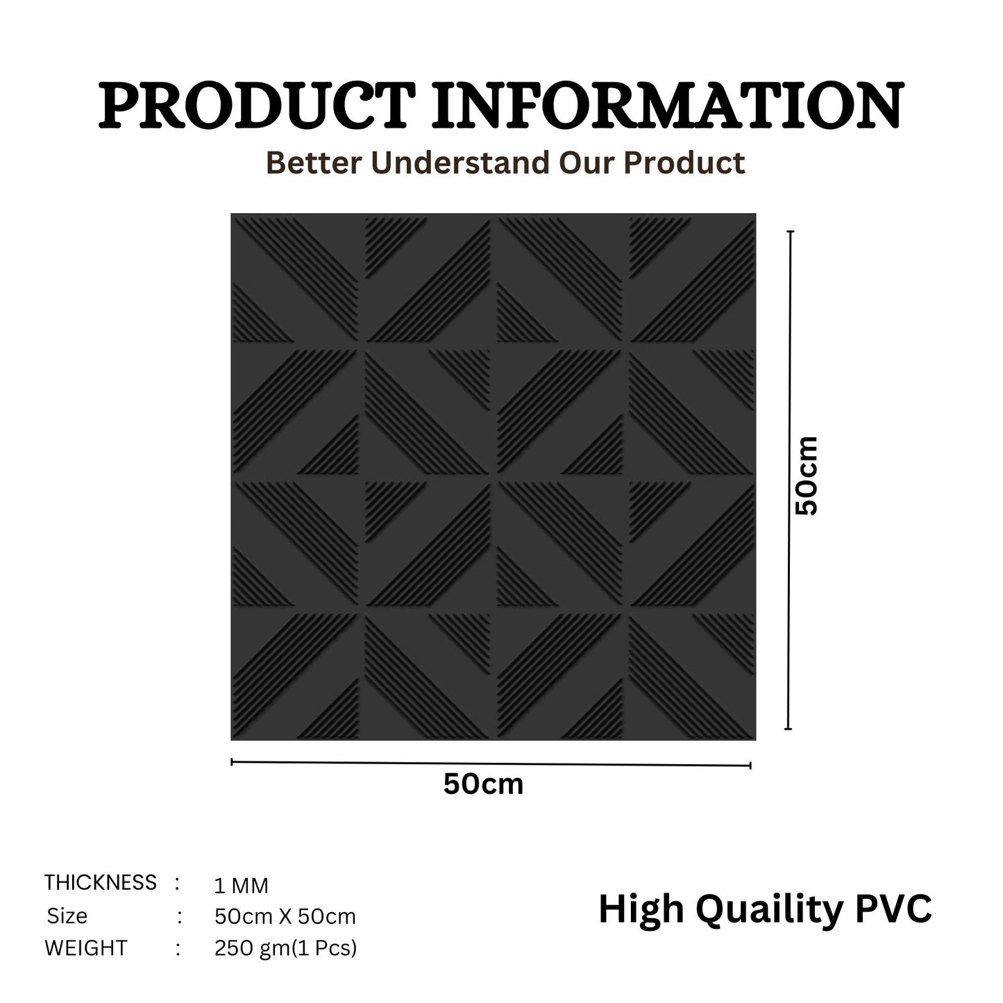 Black Self Adhesive Panels triangle Design