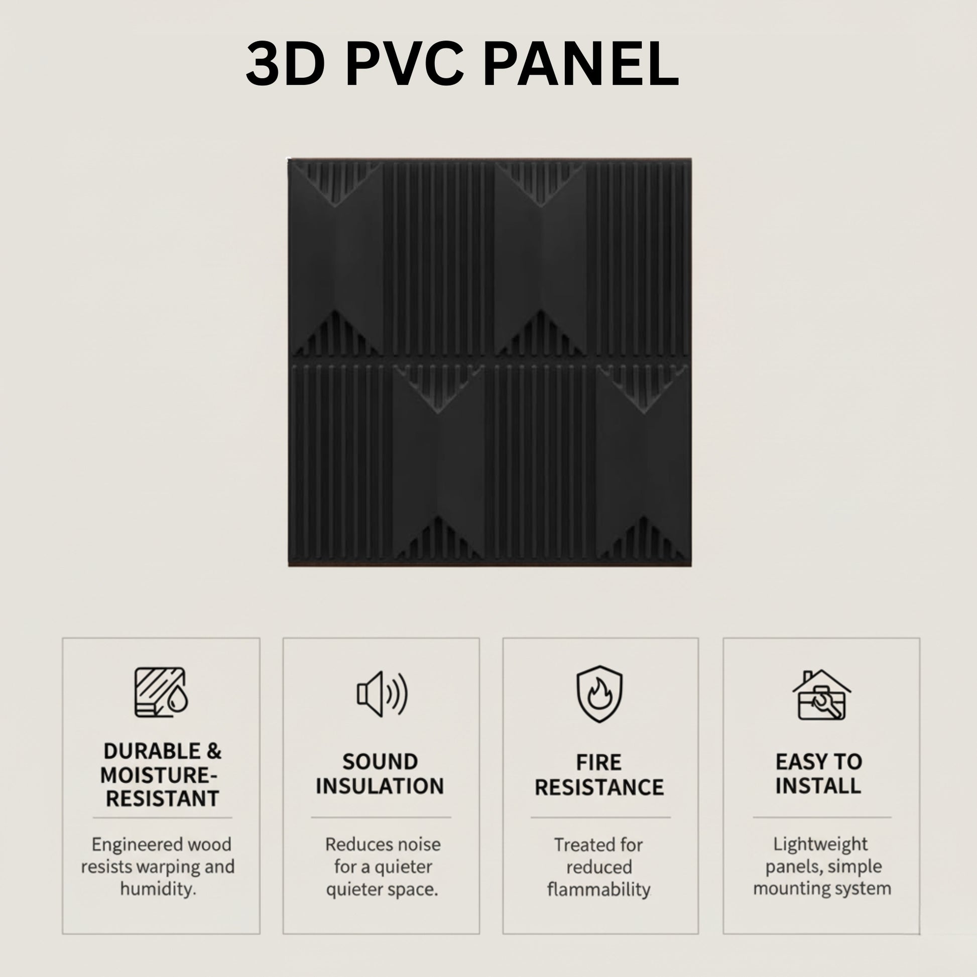 Black 3D Wall Panels Artisan Design