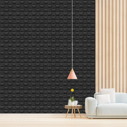 Matt Back Block Design 3D Wall Panel View-3
