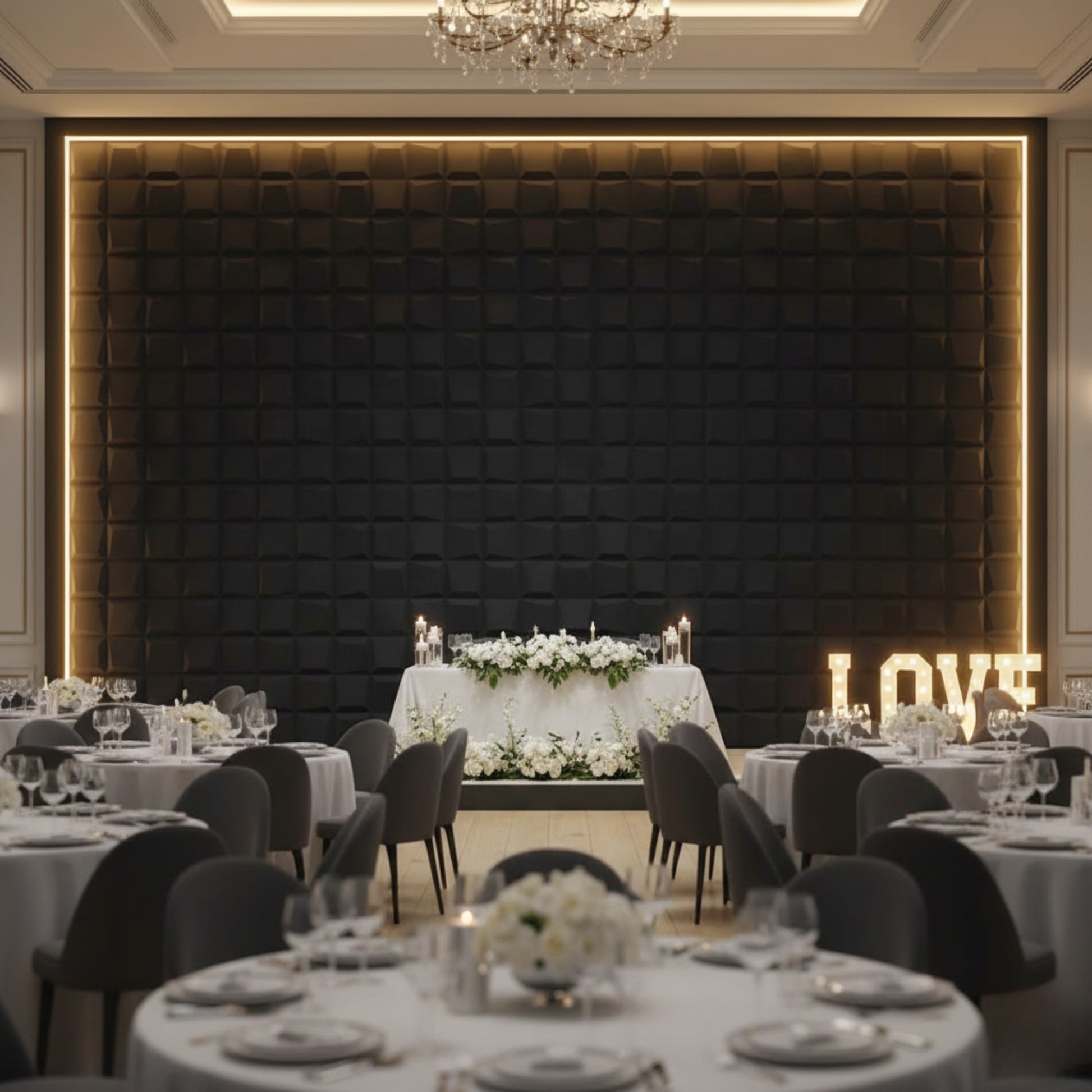 Black Cubical Design 3D Wall Panel View-2