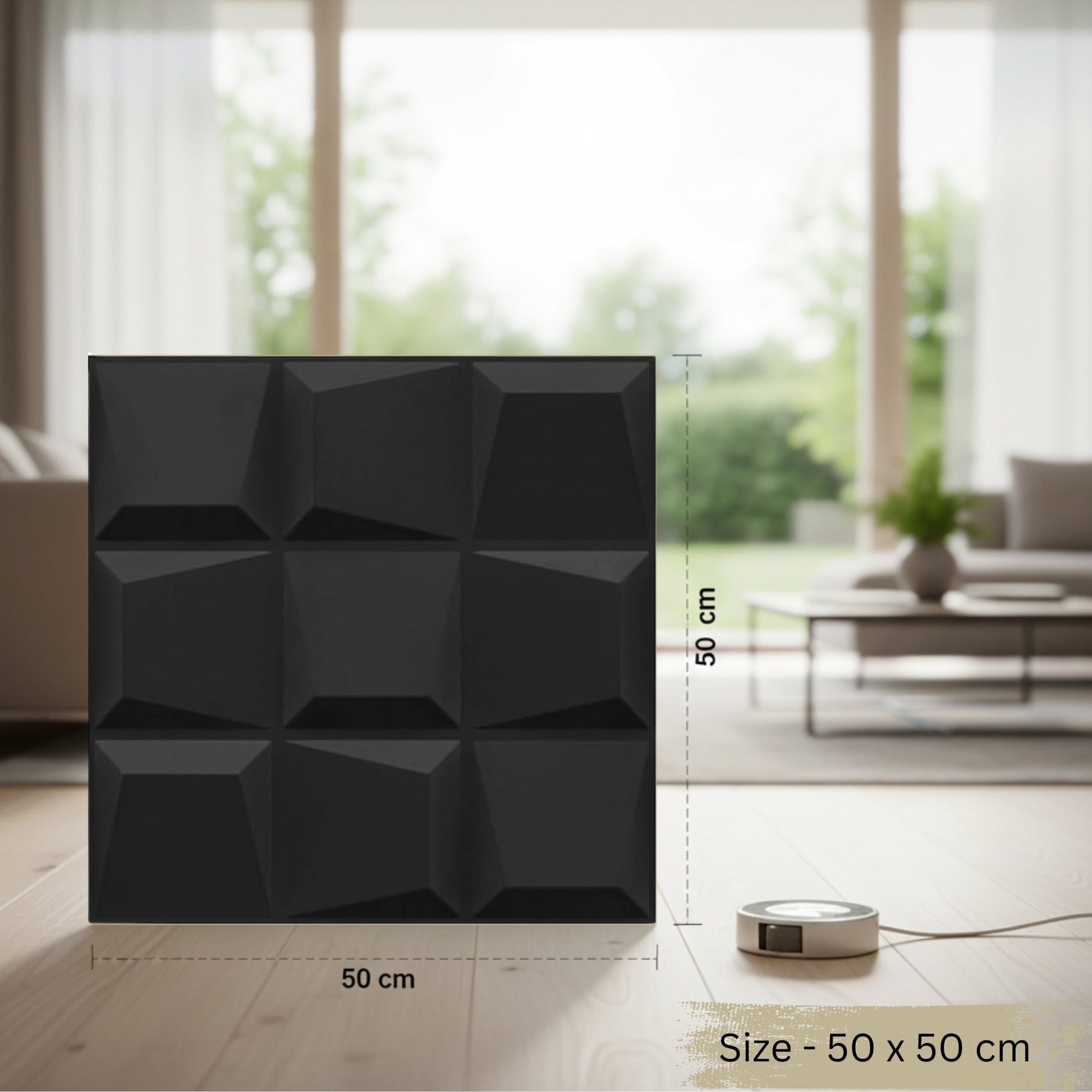 Black Cubical Design 3D Wall Panels View-4