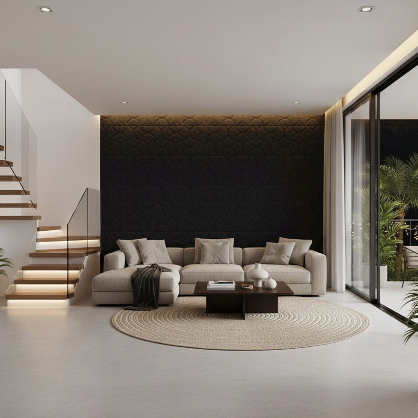 Black 3D Wall Panels Luna Design