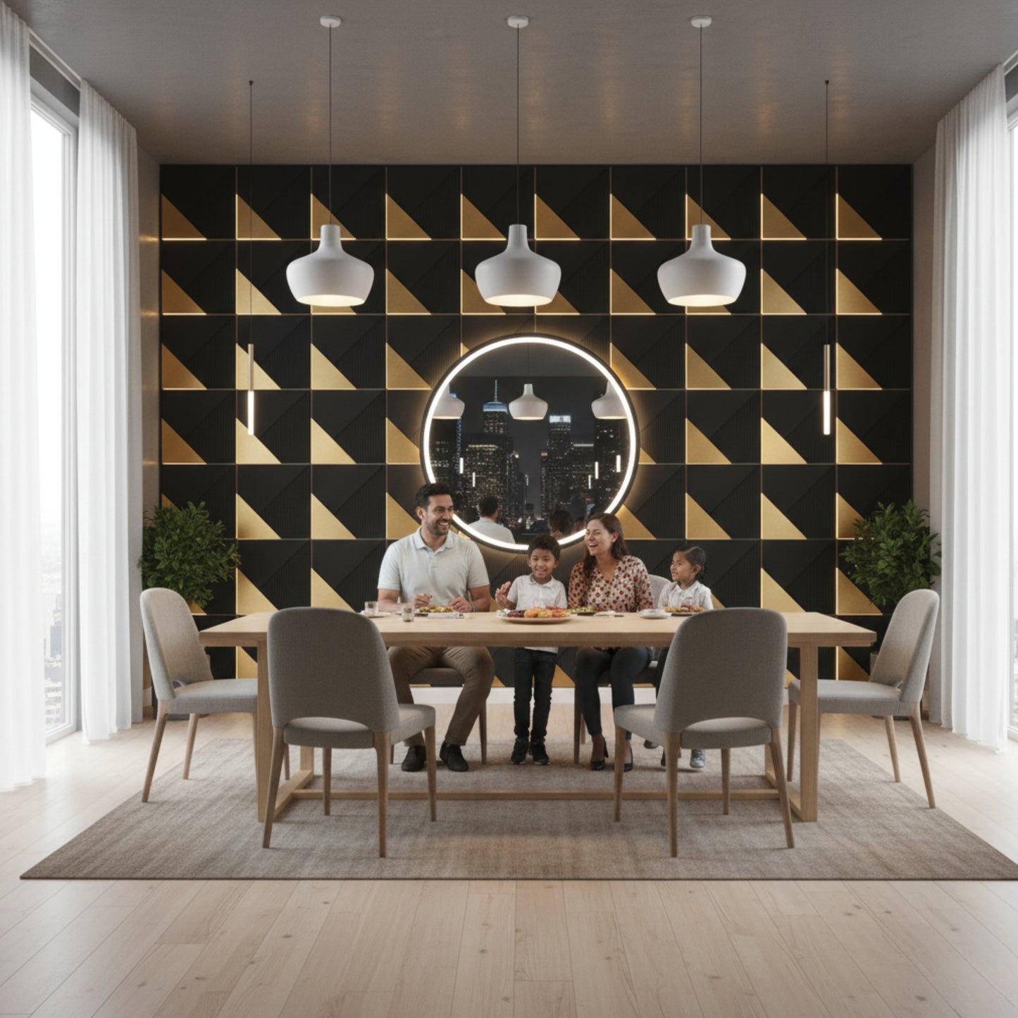 3D Wall Panels for Home Decor PVC Plaina Design 50X50 cm
