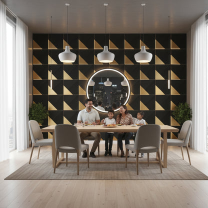 Black 3D Wall Panels Plaina Design