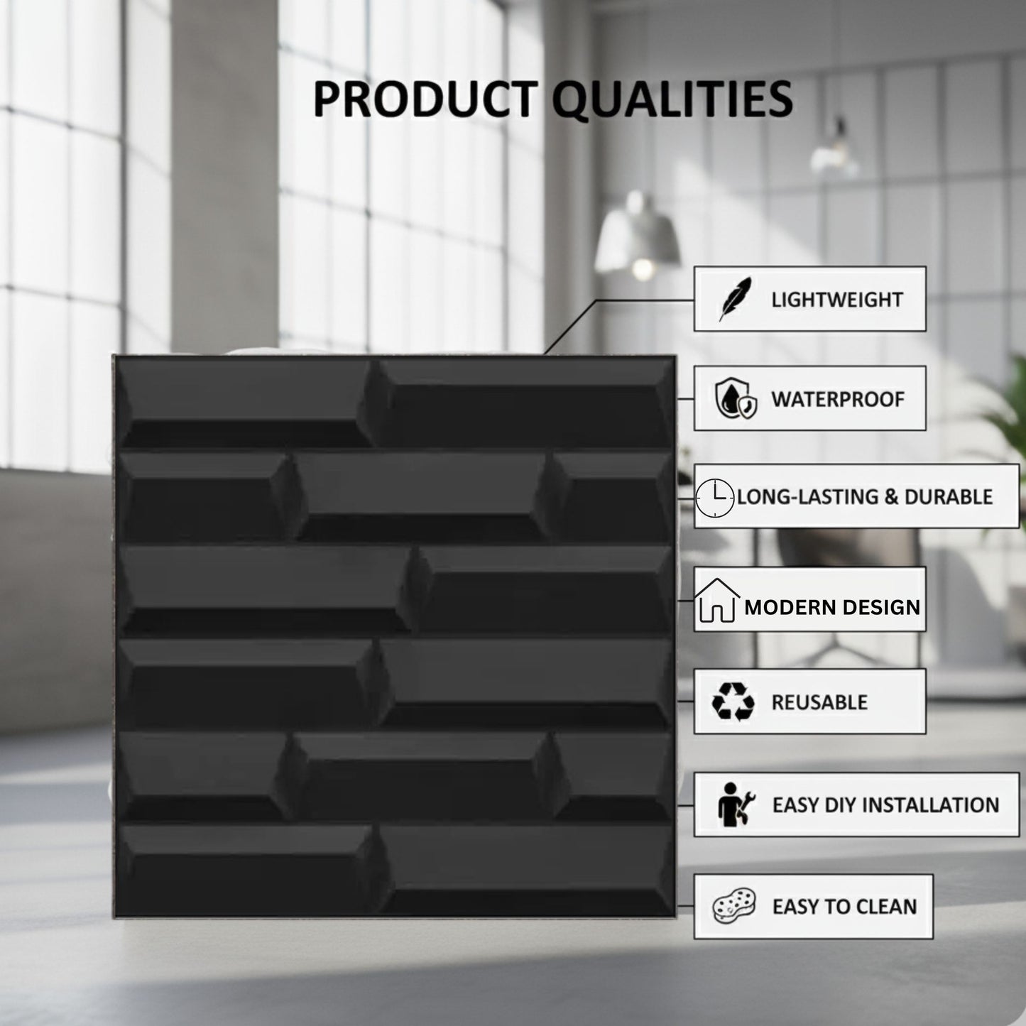 Black 3D Wall Panels Vault Design