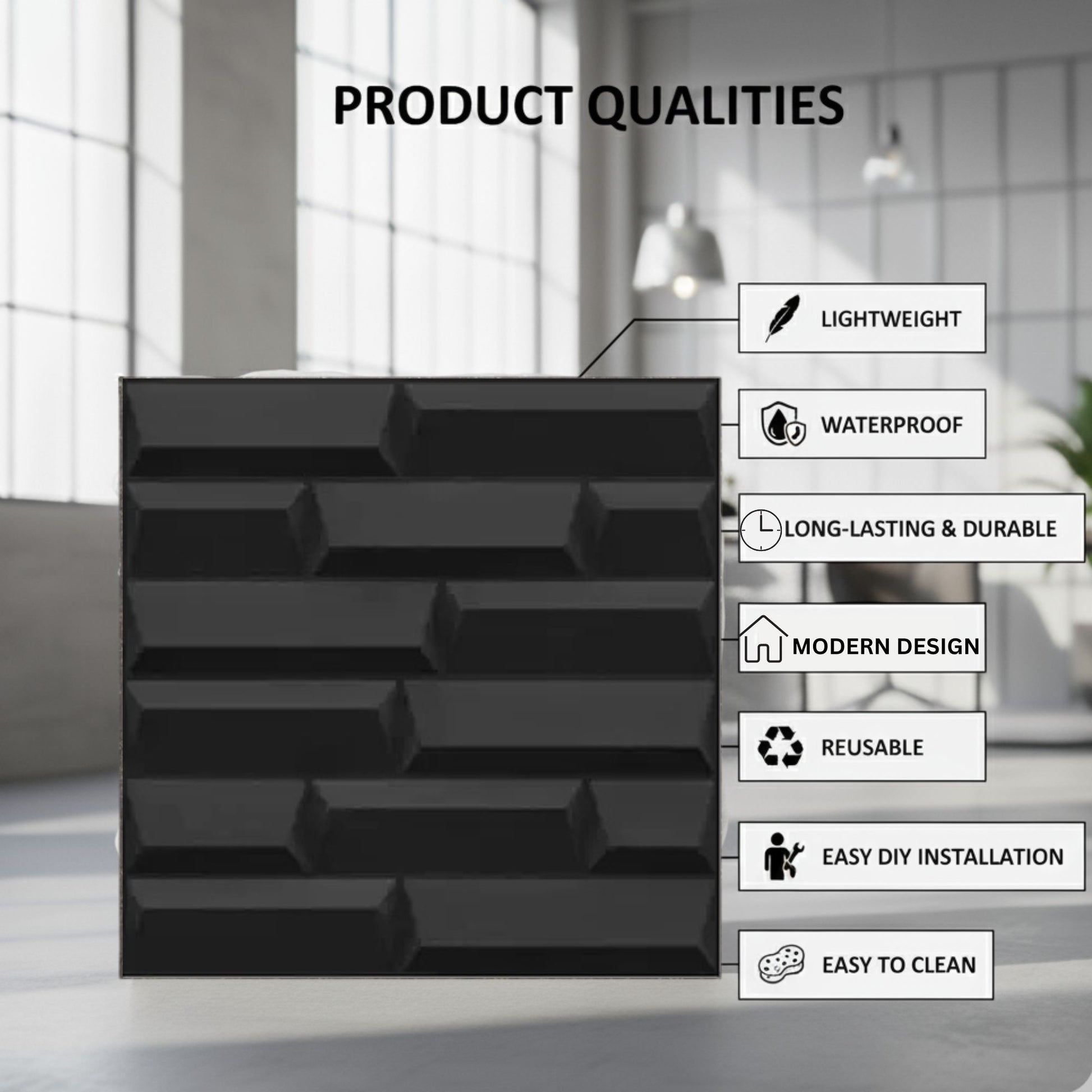 Black 3D Wall Panels Vault Design