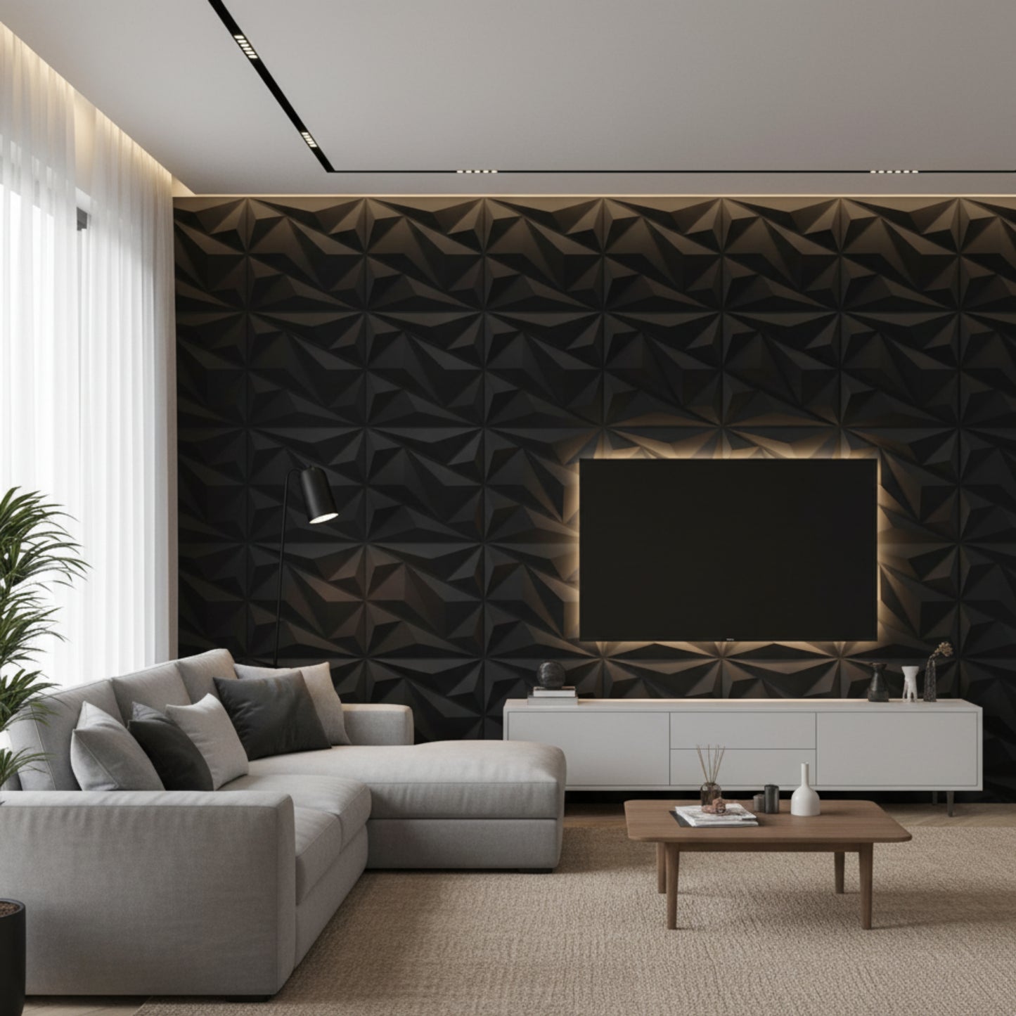 Black 3D Wall Panels Alps Design