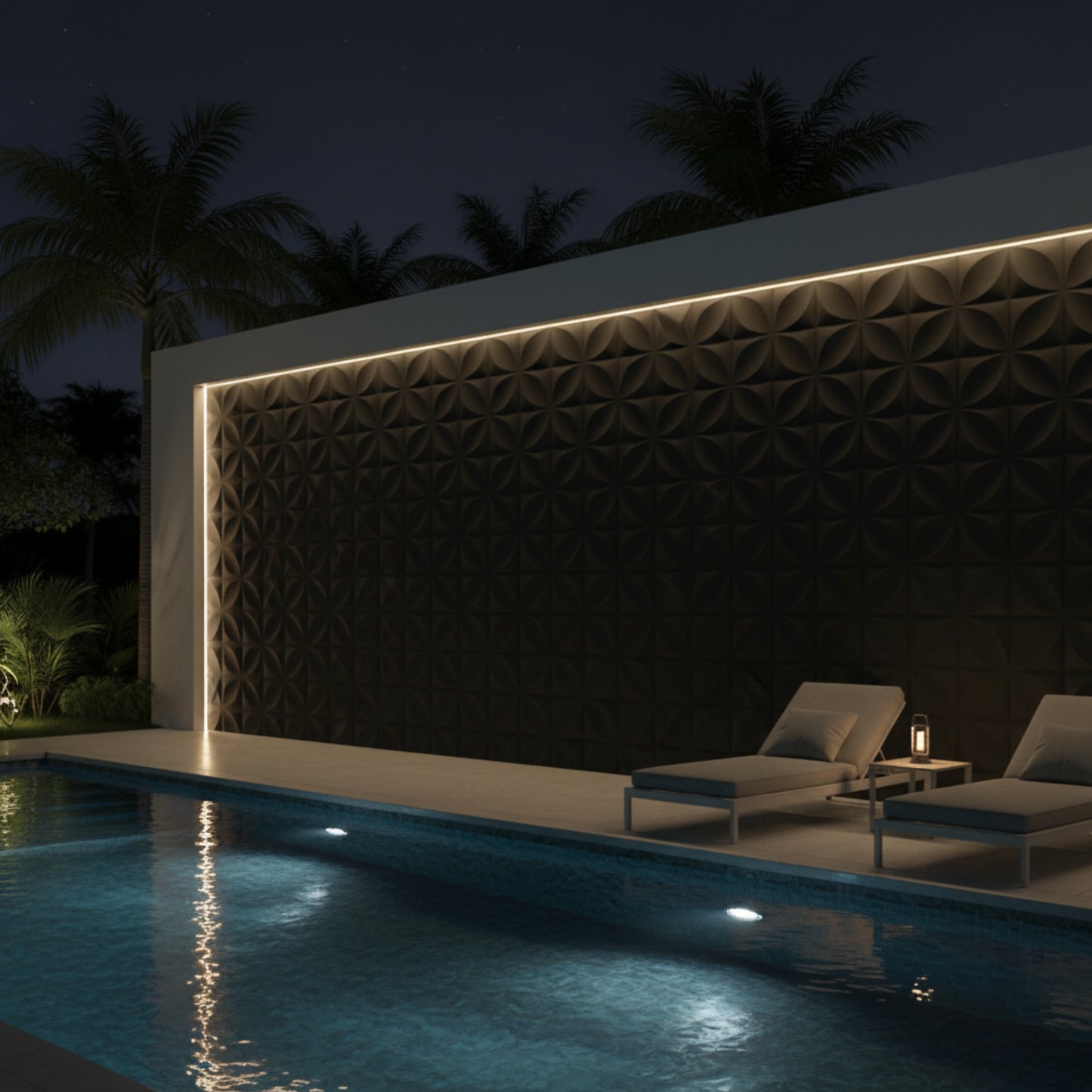 Black Butterfly Design 3D Wall Panel Front View