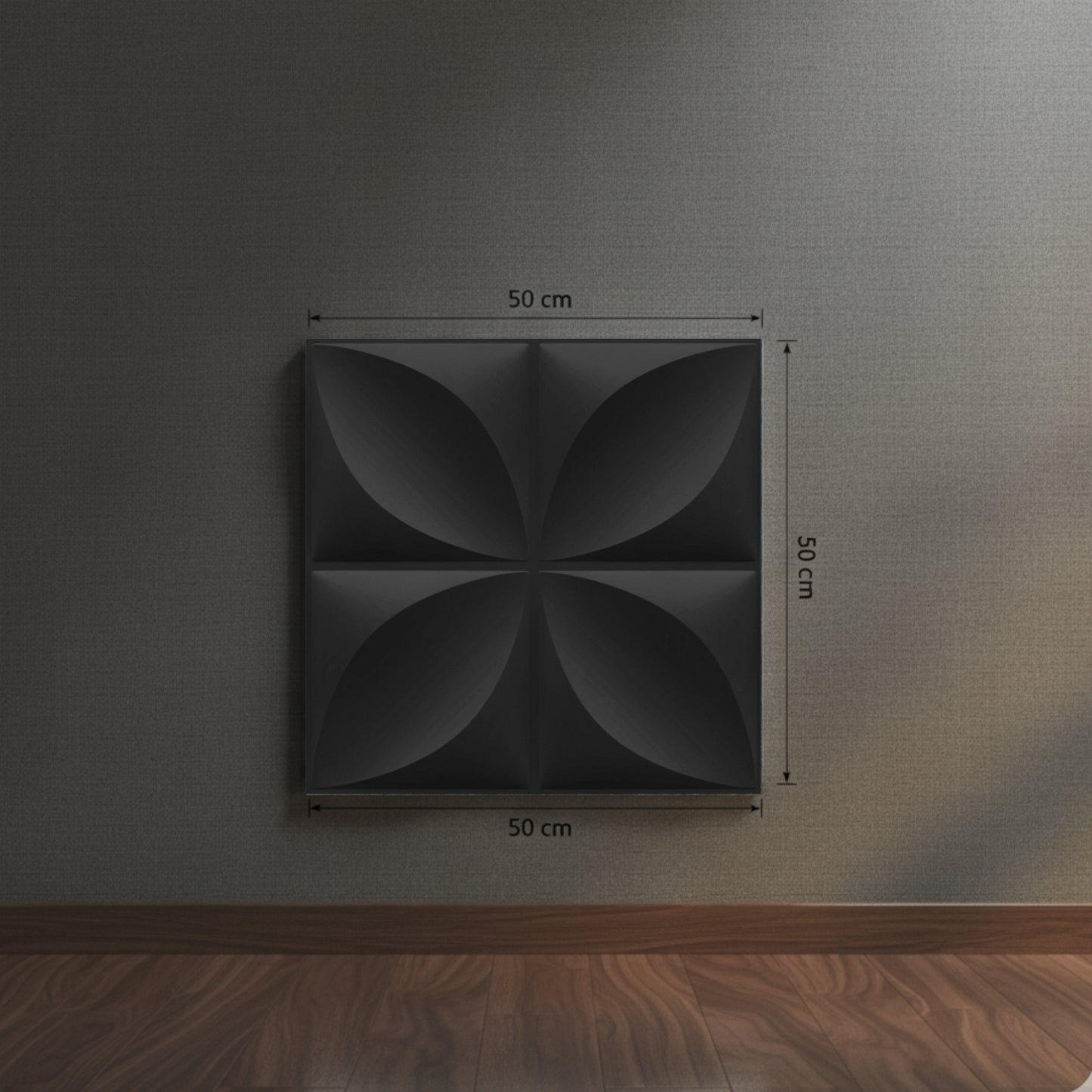 Black Butterfly Design 3D Wall Panel Front View